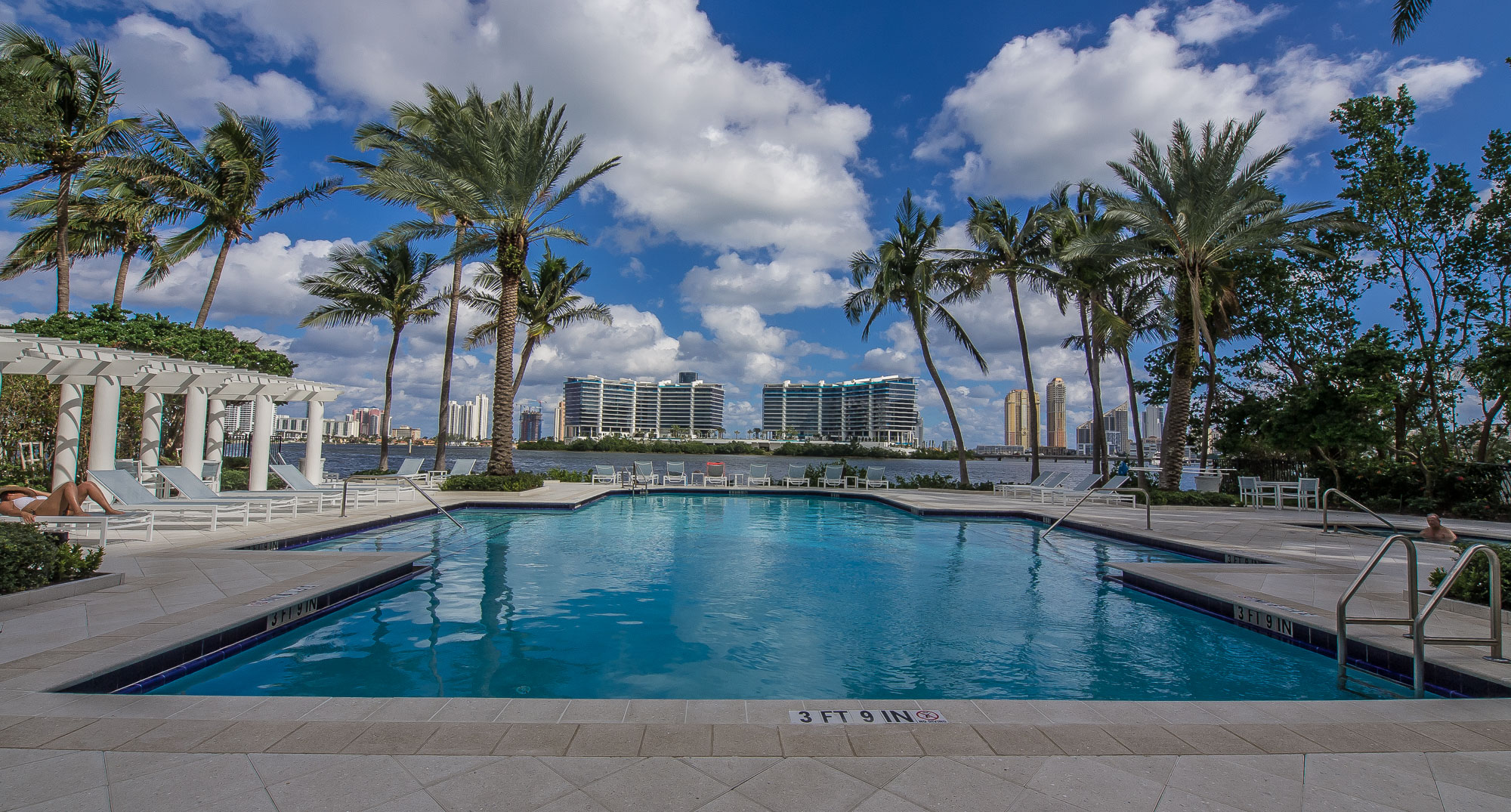 Scenic view of the East Pool at Sunny Isles Beach
