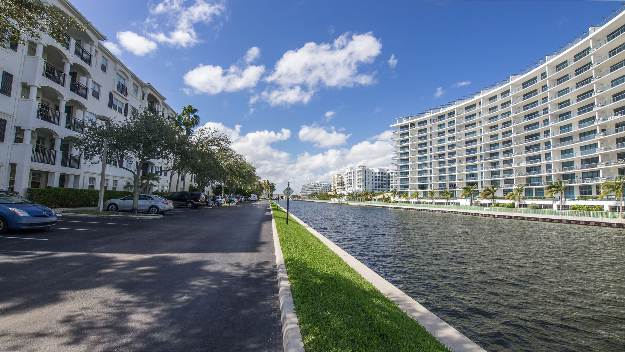 Scenic view of the canal waterways in Aventura, Florida