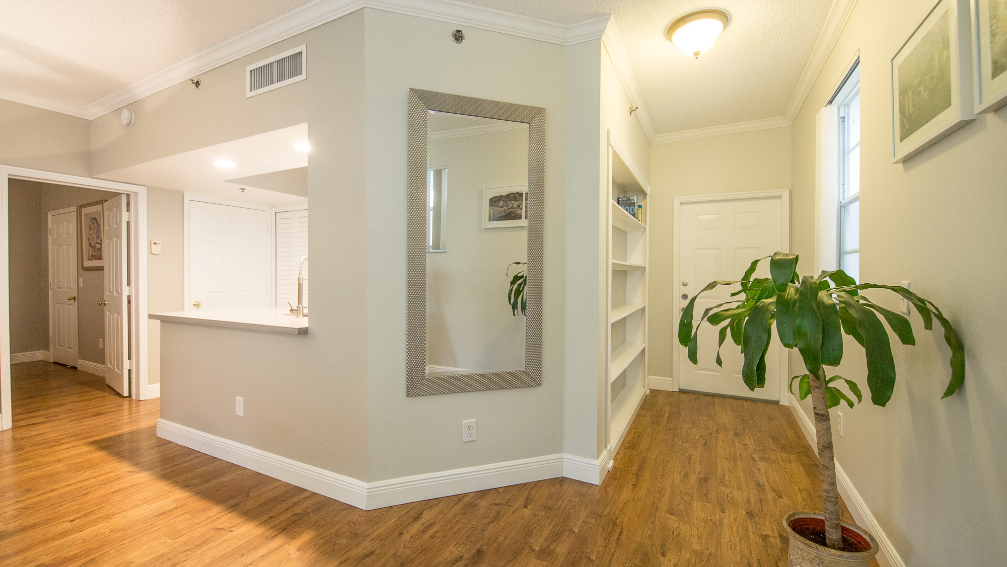 Entrance to a one-bedroom apartment at Village By The Bay, Aventura, Florida
