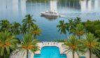 Aerial view of Village By The Bay luxury condo rentals in Aventura, Florida.